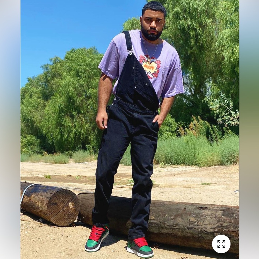 Fashion Nova Washed Black Denim Overalls